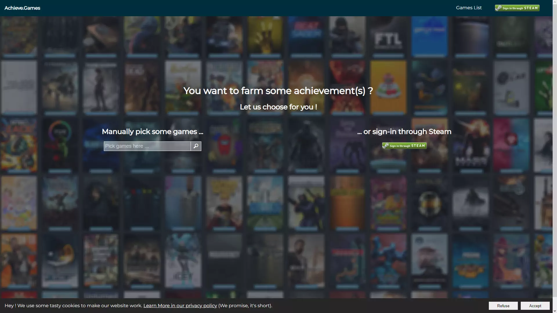 Achieve.games screenshot