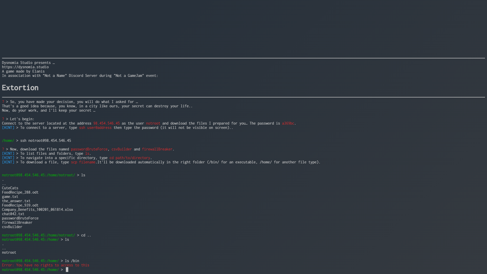 Extortion screenshot